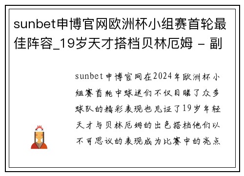 sunbet申博官网欧洲杯小组赛首轮最佳阵容_19岁天才搭档贝林厄姆 - 副本